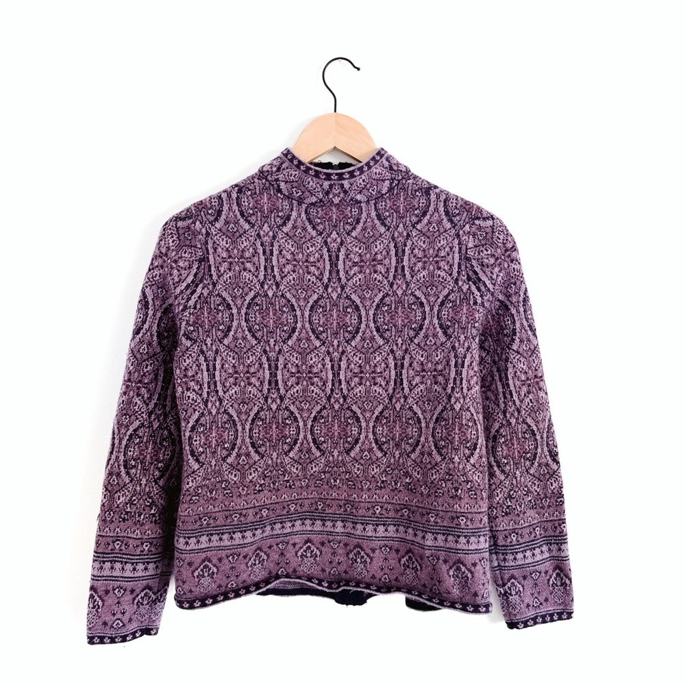 Pendleton Women's Full Zip 100% Merino Wool Lavender Cardigan - Size Medium - Picture 6 of 13
